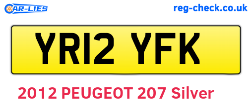 YR12YFK are the vehicle registration plates.