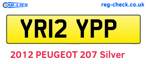 YR12YPP are the vehicle registration plates.