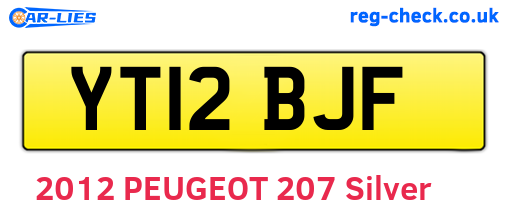 YT12BJF are the vehicle registration plates.