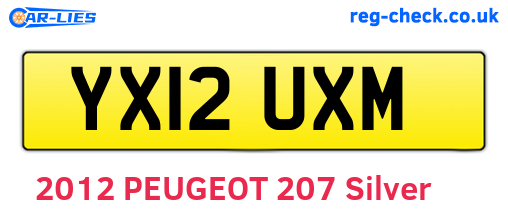 YX12UXM are the vehicle registration plates.