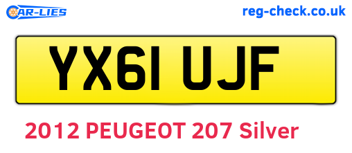 YX61UJF are the vehicle registration plates.