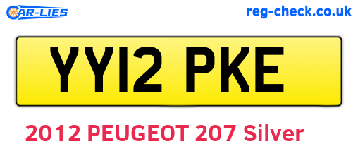YY12PKE are the vehicle registration plates.