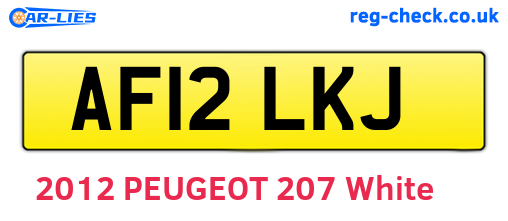 AF12LKJ are the vehicle registration plates.