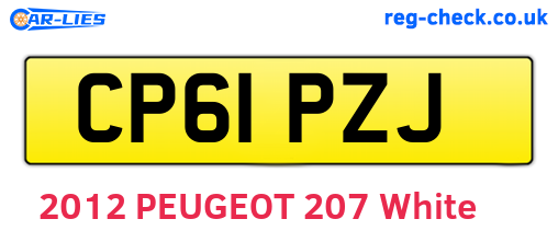 CP61PZJ are the vehicle registration plates.