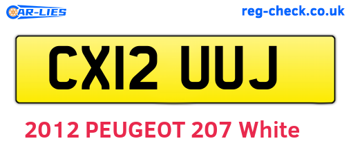 CX12UUJ are the vehicle registration plates.