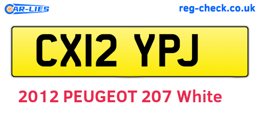 CX12YPJ are the vehicle registration plates.