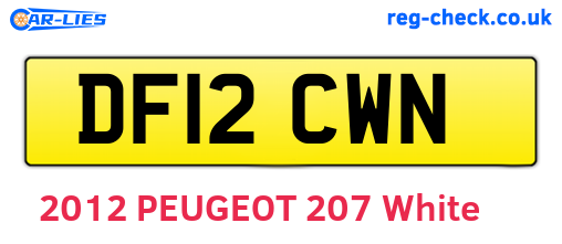 DF12CWN are the vehicle registration plates.