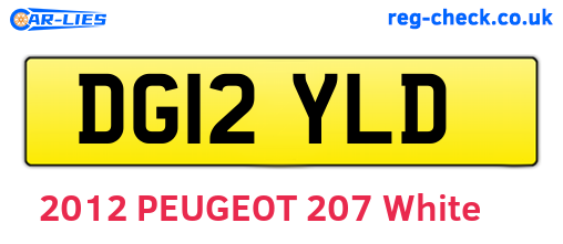 DG12YLD are the vehicle registration plates.