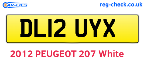 DL12UYX are the vehicle registration plates.
