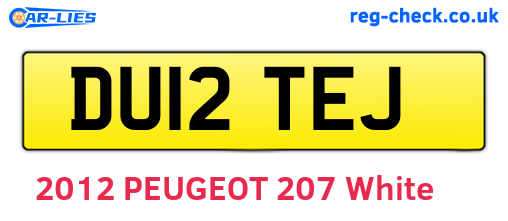 DU12TEJ are the vehicle registration plates.