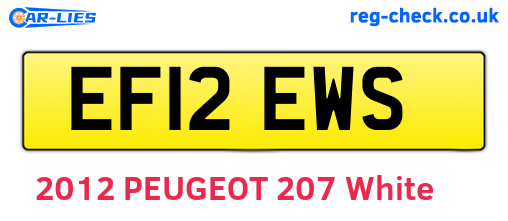 EF12EWS are the vehicle registration plates.