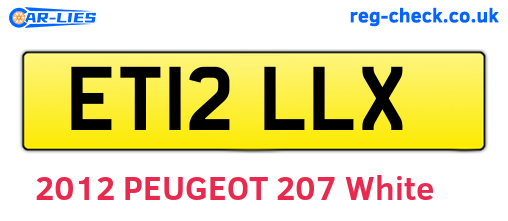 ET12LLX are the vehicle registration plates.