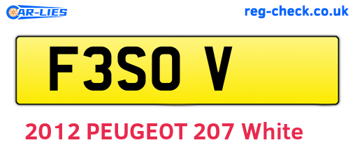 F3SOV are the vehicle registration plates.