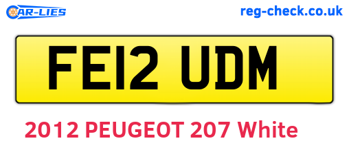 FE12UDM are the vehicle registration plates.