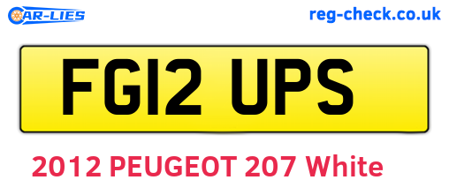 FG12UPS are the vehicle registration plates.