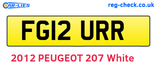 FG12URR are the vehicle registration plates.