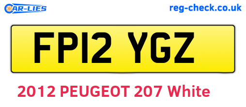 FP12YGZ are the vehicle registration plates.
