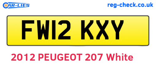 FW12KXY are the vehicle registration plates.