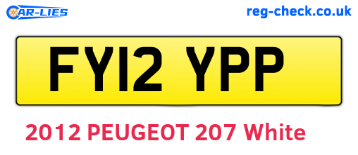 FY12YPP are the vehicle registration plates.