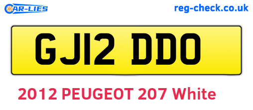 GJ12DDO are the vehicle registration plates.