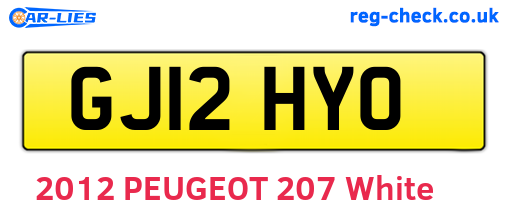 GJ12HYO are the vehicle registration plates.