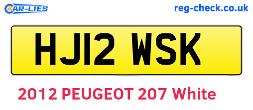 HJ12WSK are the vehicle registration plates.