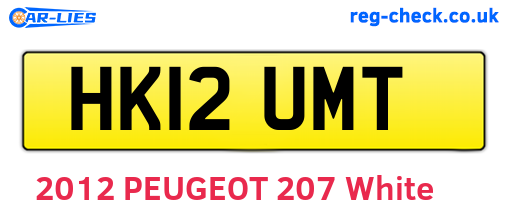 HK12UMT are the vehicle registration plates.