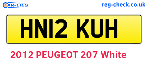 HN12KUH are the vehicle registration plates.