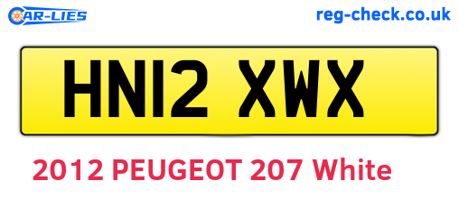 HN12XWX are the vehicle registration plates.