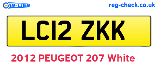 LC12ZKK are the vehicle registration plates.