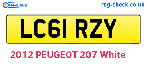 LC61RZY are the vehicle registration plates.