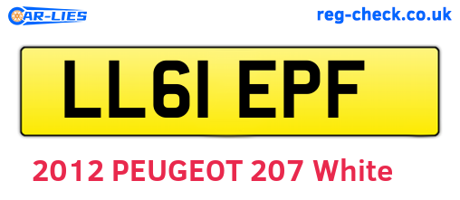 LL61EPF are the vehicle registration plates.