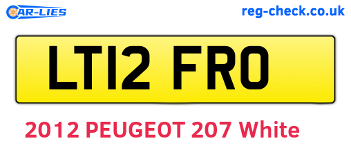 LT12FRO are the vehicle registration plates.