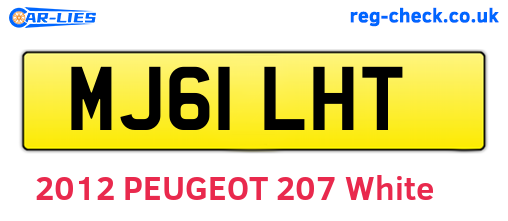 MJ61LHT are the vehicle registration plates.