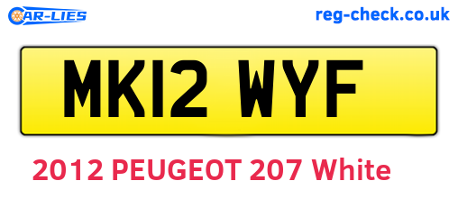 MK12WYF are the vehicle registration plates.