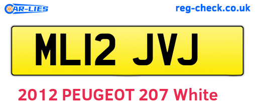ML12JVJ are the vehicle registration plates.