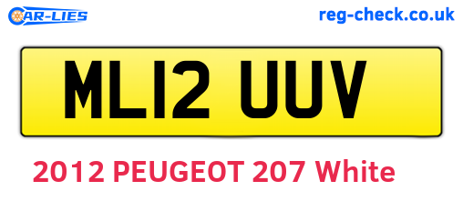ML12UUV are the vehicle registration plates.