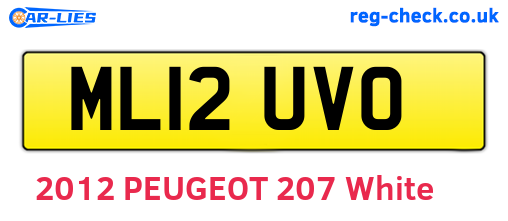 ML12UVO are the vehicle registration plates.