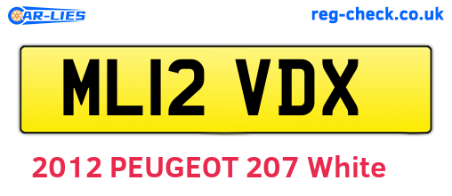 ML12VDX are the vehicle registration plates.