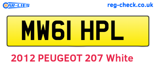 MW61HPL are the vehicle registration plates.