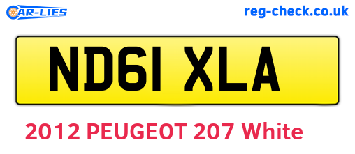 ND61XLA are the vehicle registration plates.