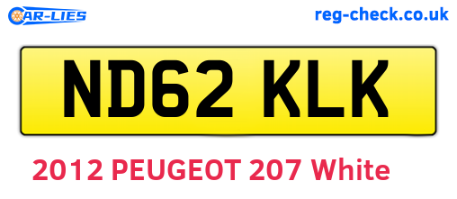 ND62KLK are the vehicle registration plates.