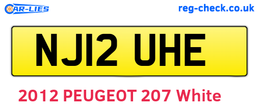 NJ12UHE are the vehicle registration plates.