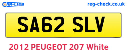 SA62SLV are the vehicle registration plates.