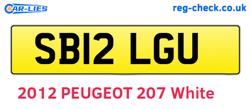 SB12LGU are the vehicle registration plates.