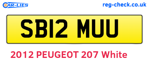 SB12MUU are the vehicle registration plates.