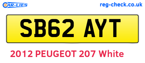 SB62AYT are the vehicle registration plates.