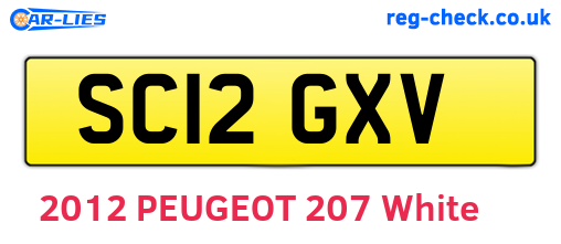 SC12GXV are the vehicle registration plates.