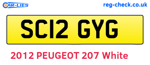 SC12GYG are the vehicle registration plates.