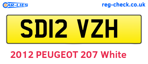 SD12VZH are the vehicle registration plates.